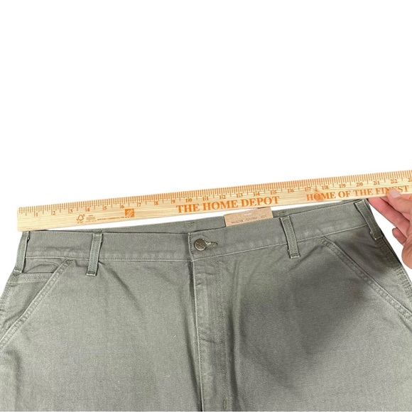 NWT Carhartt Men’s Green Duck Work Dungaree Pants B11 MOS Size 42x32 (41x32) - Picture 7 of 11